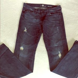 NWOT 7 For All Mankind distressed bootcut jeans